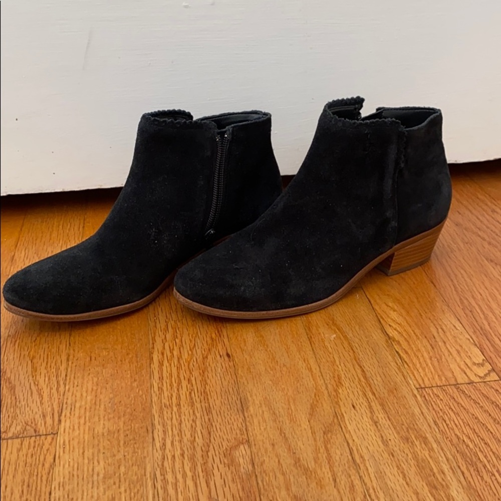 Black suede booties
